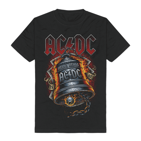 AC/DC tričko, Hells Bells Flames Black, pánské