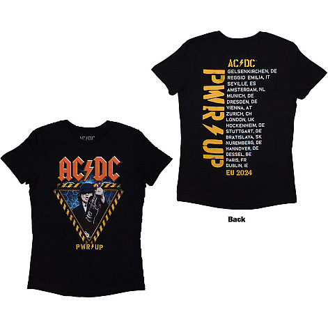 AC/DC tričko, Angus Triangle PRW-UP EU Tour '24 BP Black, dámské