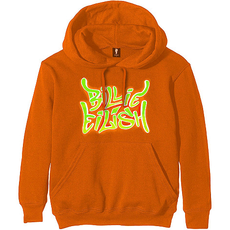 Billie Eilish mikina, Airbrush Flames Blohsh Orange, pánská