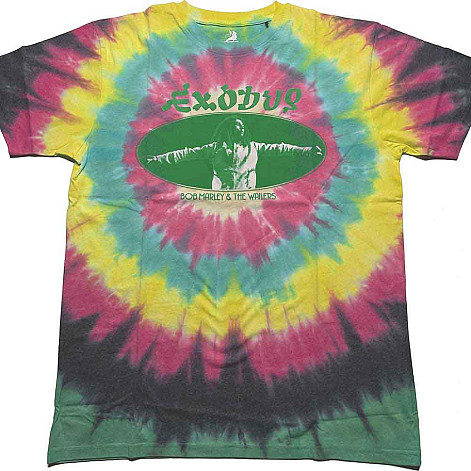 Bob Marley tričko, Exodus Oval Dye Wash Multicolour, pánské