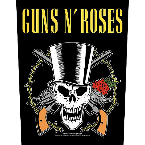 Guns N Roses nášivka na záda CO+PES 30x27x36 cm, Skull & Guns