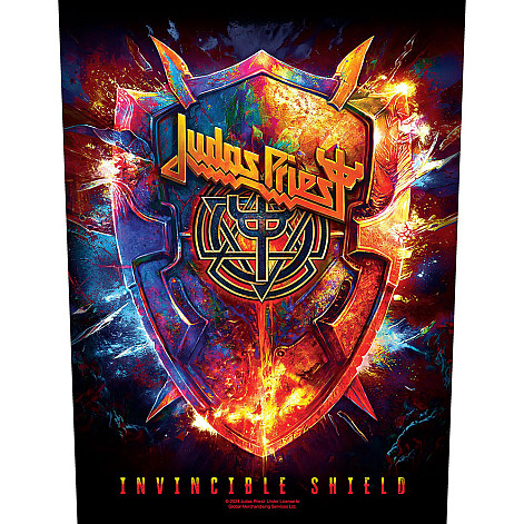 Judas Priest nášivka na záda CO+PES 30x27x36 cm, Invincible Shield