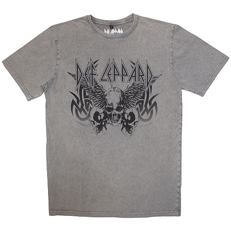 Def Leppard tričko, Tribal Skull Wash Grey, pánské