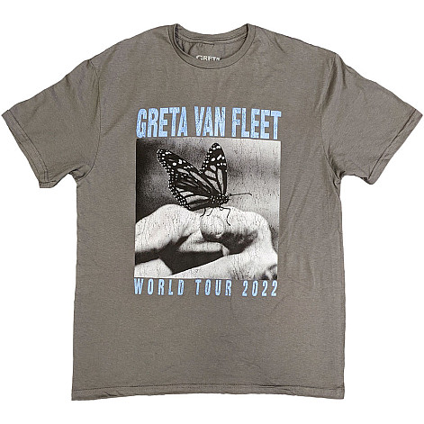 Greta Van Fleet tričko, World Tour Butterfly Charcoal Grey, pánské