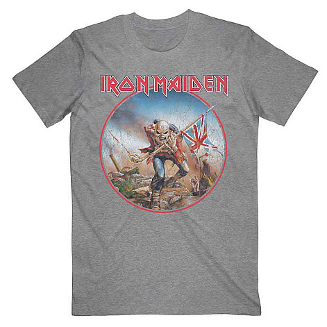 Iron Maiden tričko, Trooper Vintage Circle Grey, pánské