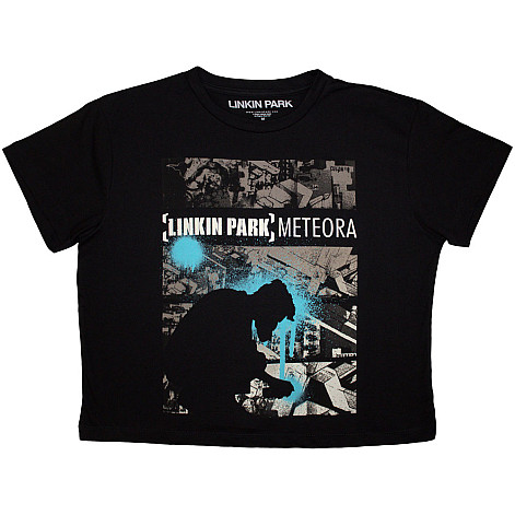 Linkin Park tričko Crop Top, Meteora Drip Collage Black, dámské