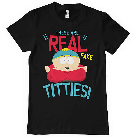 South Park tričko, These Are Real Fake Titties Black, pánské