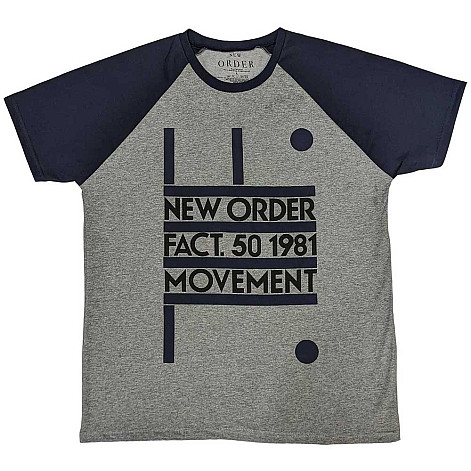 New Order tričko, Movement Raglan Grey & Navy Blue, pánské