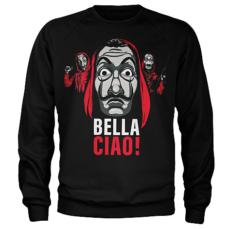 La Casa De Papel mikina, Bella Ciao! Sweatshirt Black, pánská