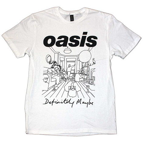 Oasis tričko, Definitely Maybe Line Drawing White, pánské