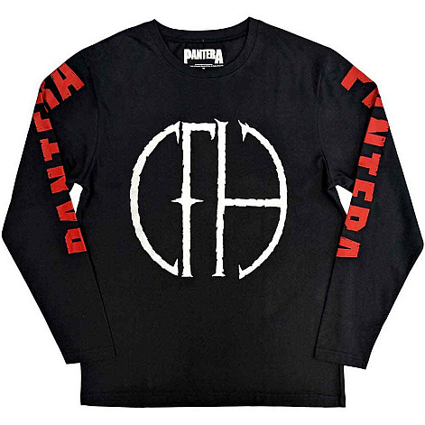 Pantera tričko dlouhý rukáv, Frayed Logo Sleeve Print Black, pánské