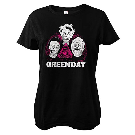 Green Day tričko, Skulls Black, dámské