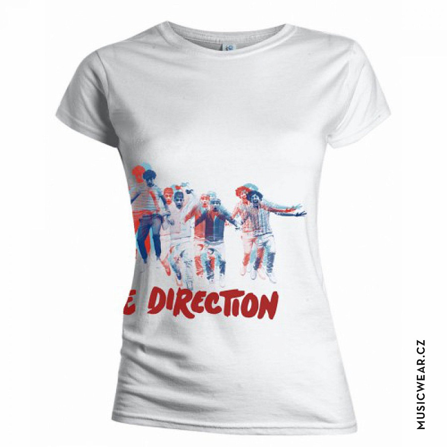 One Direction tričko, Band Jump White, dámské, velikost L