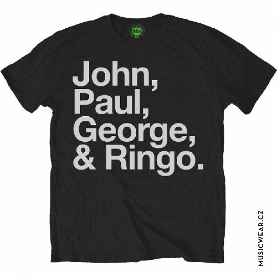 The Beatles tričko, John Paul George &amp; Ringo Black, pánské, velikost XXL