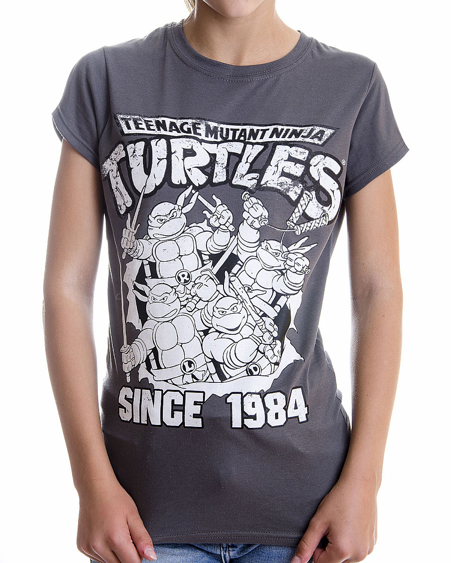 Želvy Ninja tričko, Distressed Since 1984 Girly Grey, dámské, velikost XL