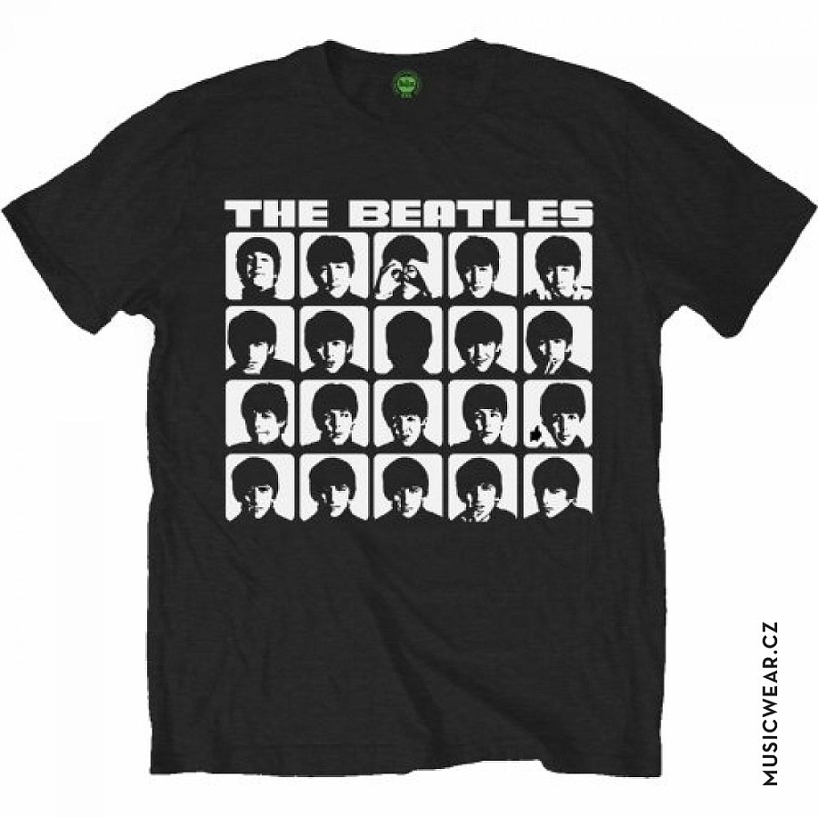 The Beatles tričko, Hard Days Night Faces Mono, pánské, velikost L