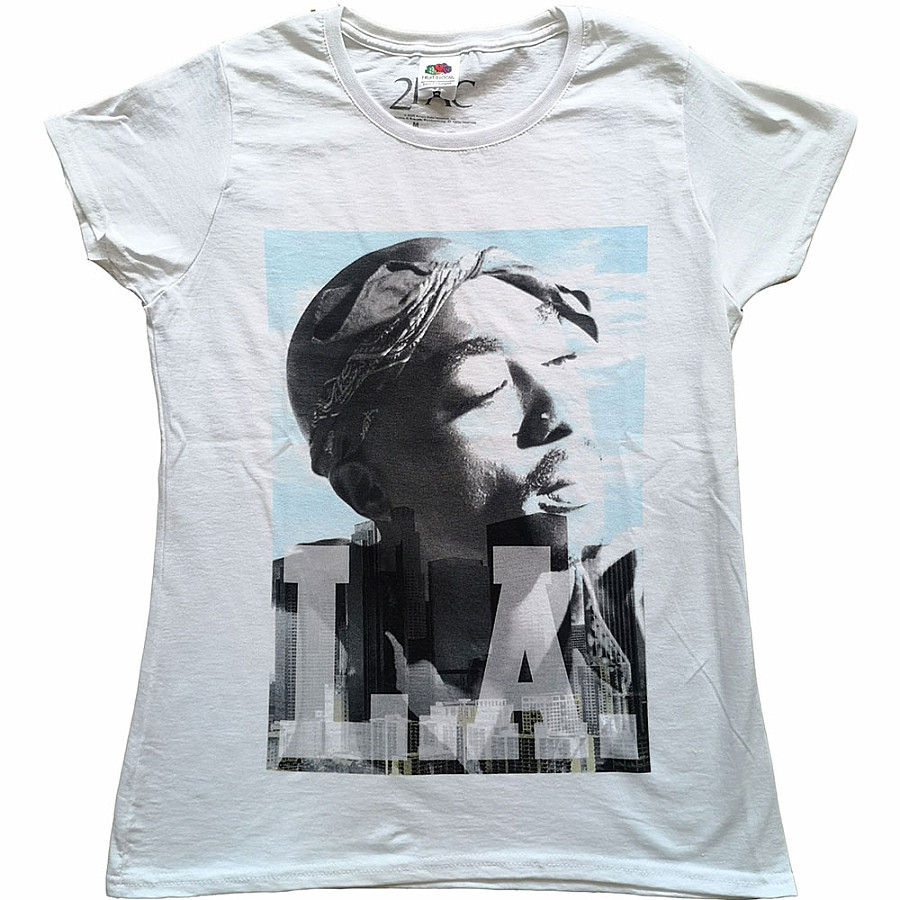 Tupac tričko, LA Skyline Girly White, dámské, velikost S