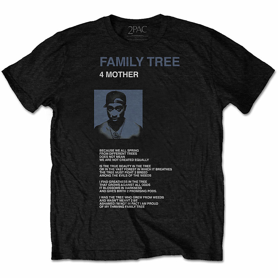 Tupac tričko, Family Tree Black, pánské, velikost L
