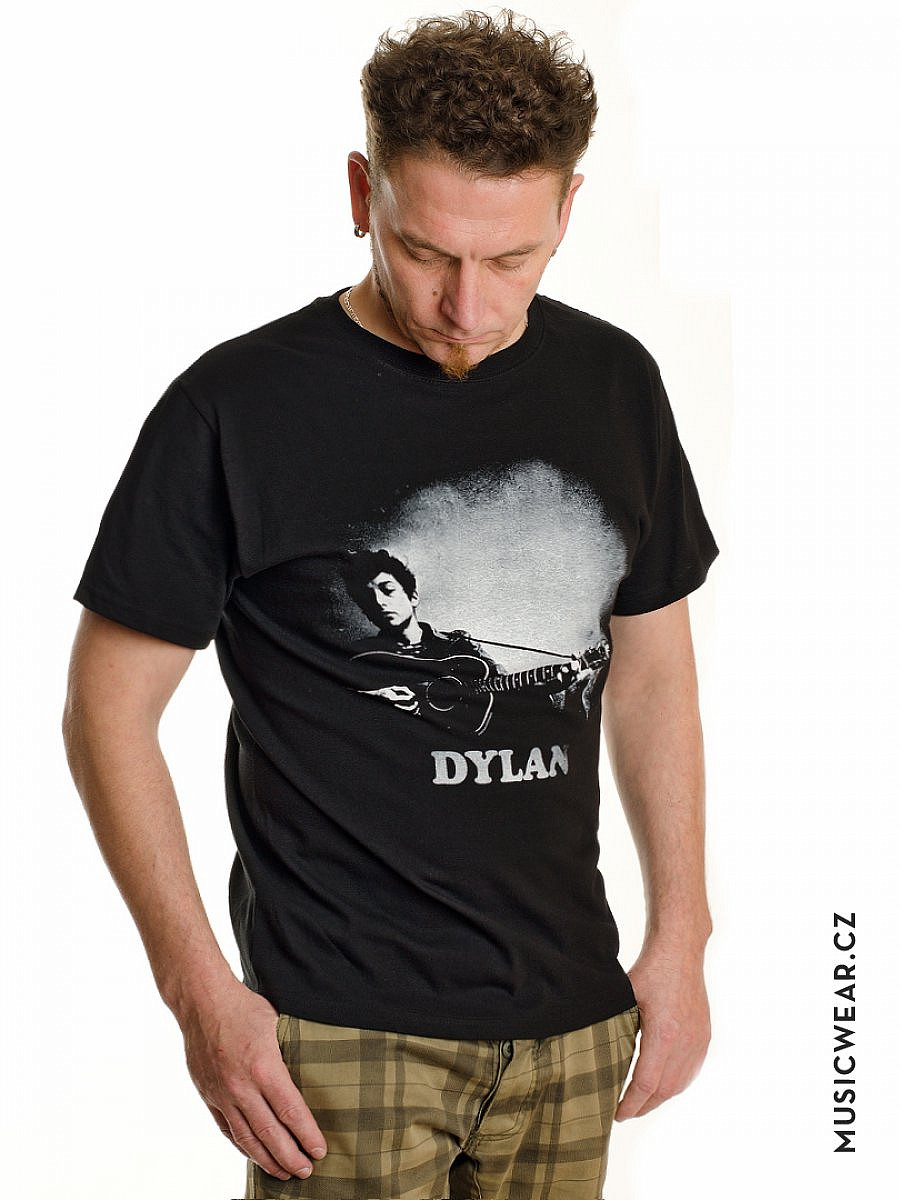 Bob Dylan tričko, Guitar &amp; Logo, pánské, velikost S