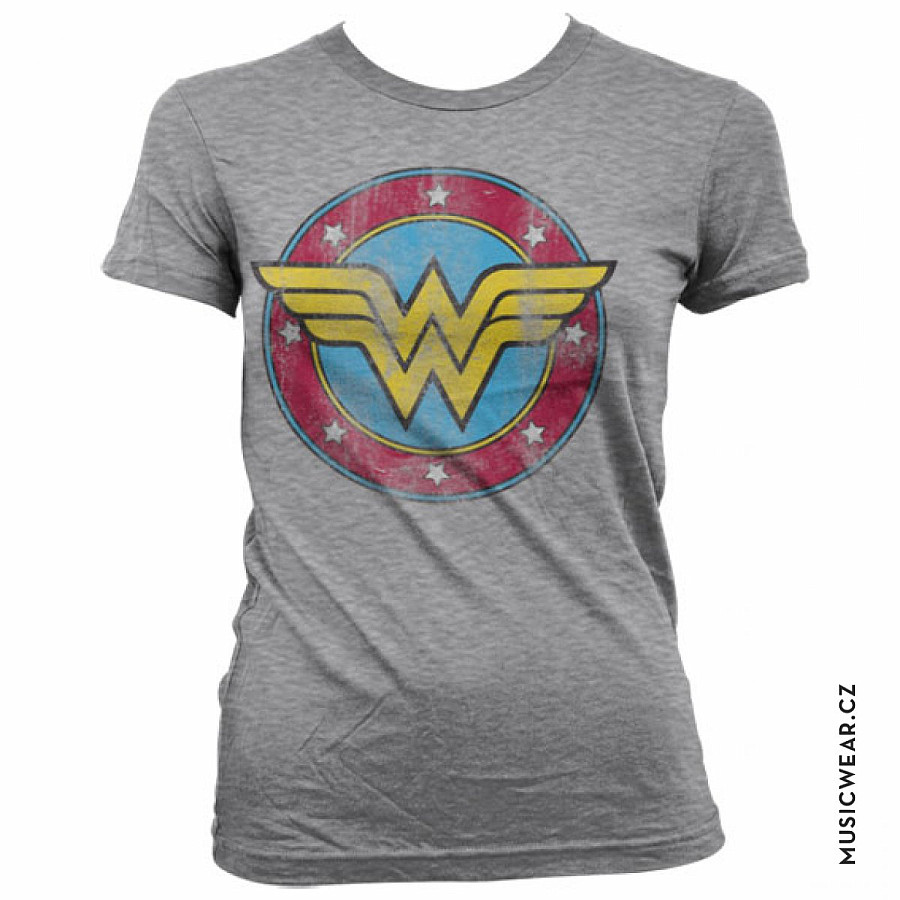 Wonder Woman tričko, Wonder Woman Distressed Logo Girly, dámské, velikost S