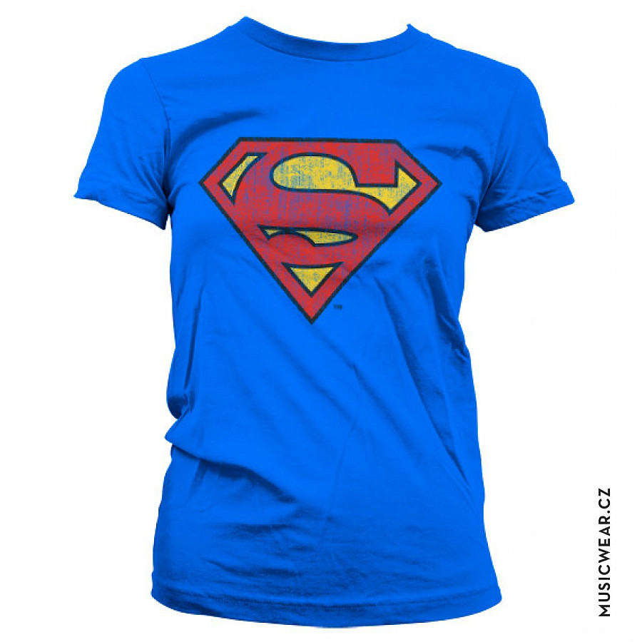 Superman tričko, Washed Shield Girly, dámské, velikost M