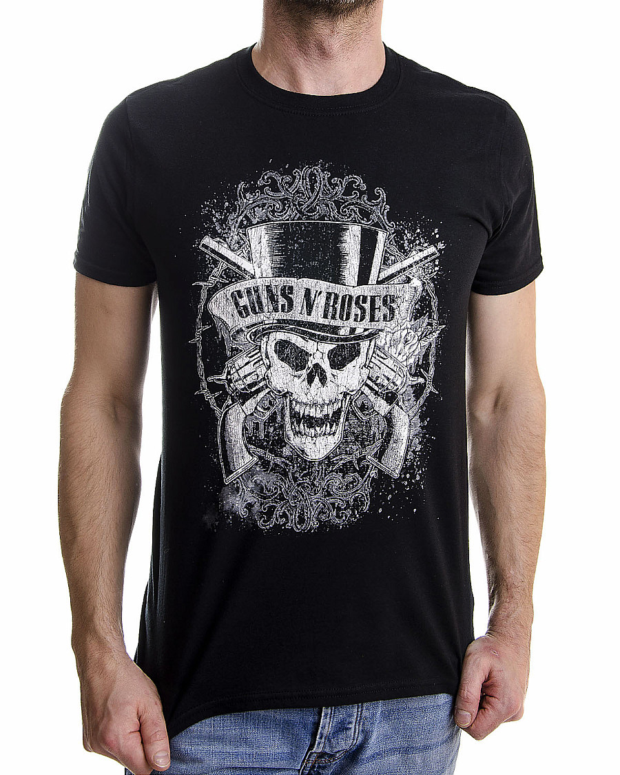 Guns N Roses tričko, Faded Skull, pánské, velikost M