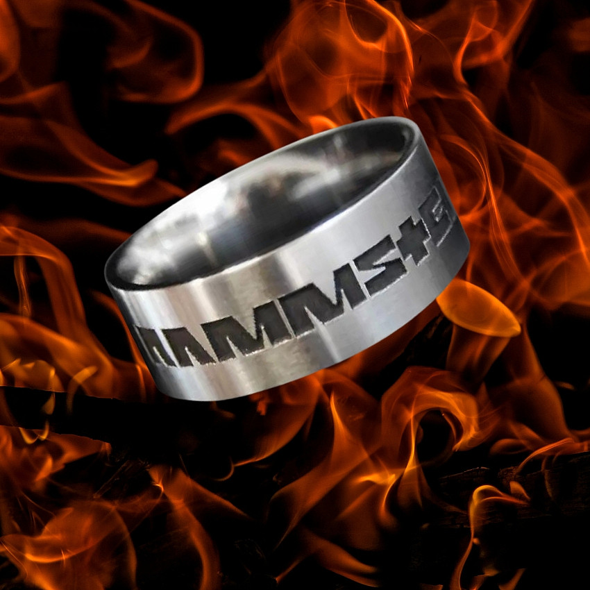 Rammstein prsten nerez ocel šířka 9 mm, Schwarz, unisex, velikost 16.5 vnitřní průměr v mm