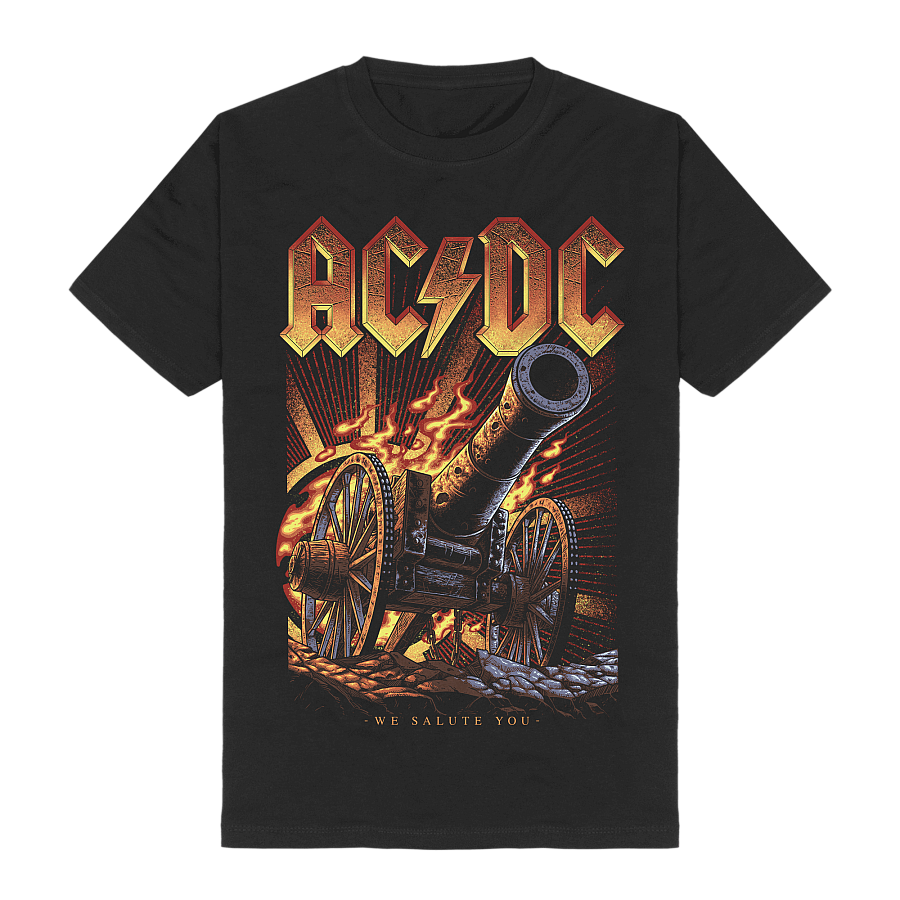 AC/DC tričko, Burning Salute Black, pánské, velikost XXL