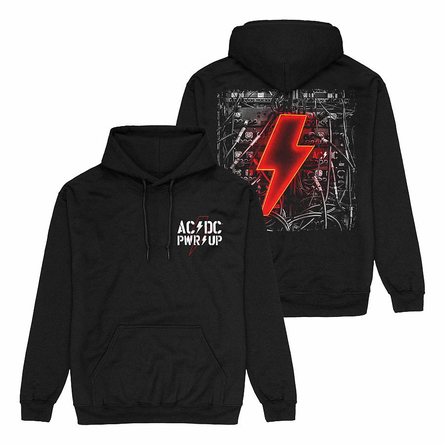 AC/DC mikina s kapucí, PWRUP Lightning Cables BP Black, pánská, velikost XXL