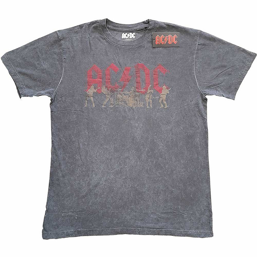 AC/DC tričko, Vintage Silhouettes Snow Wash Grey, pánské, velikost M