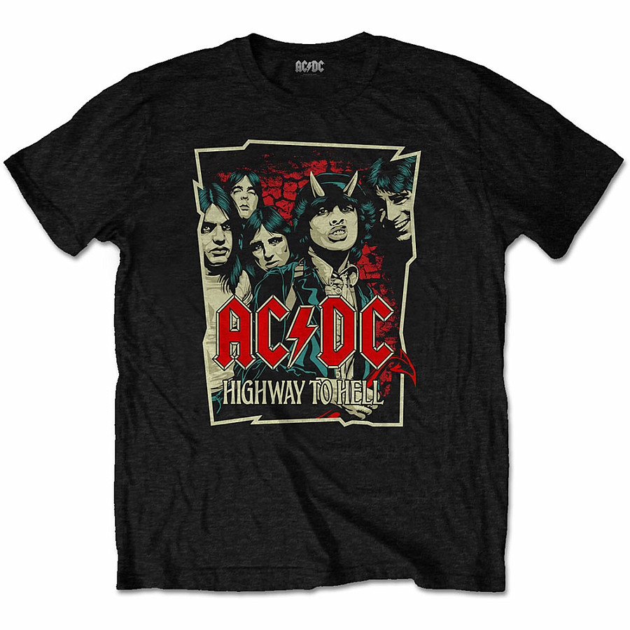 AC/DC tričko, Highway To Hell Sketch Black, pánské, velikost M