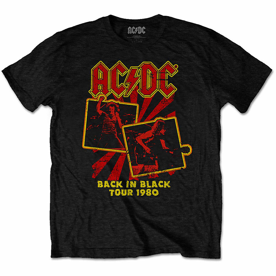 AC/DC tričko, Back in Black Tour 1980 Black, pánské, velikost L
