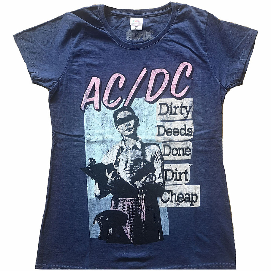 AC/DC tričko, Vintage DDDDC Navy, dámské, velikost XL