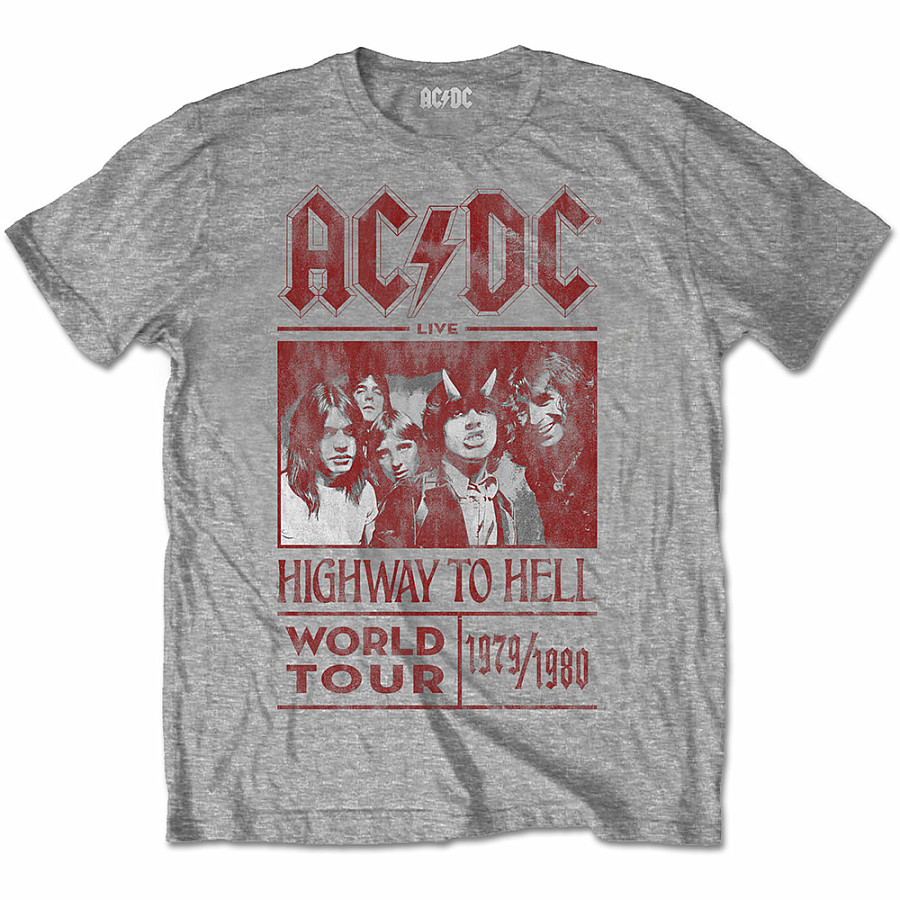 AC/DC tričko, Highway To Hell World Tour 1979/1980 Grey, pánské, velikost XL