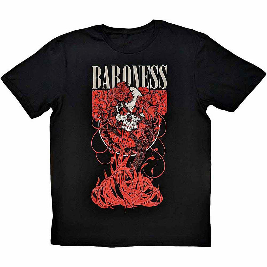 Baroness tričko, Fleur Skull Black, pánské, velikost M