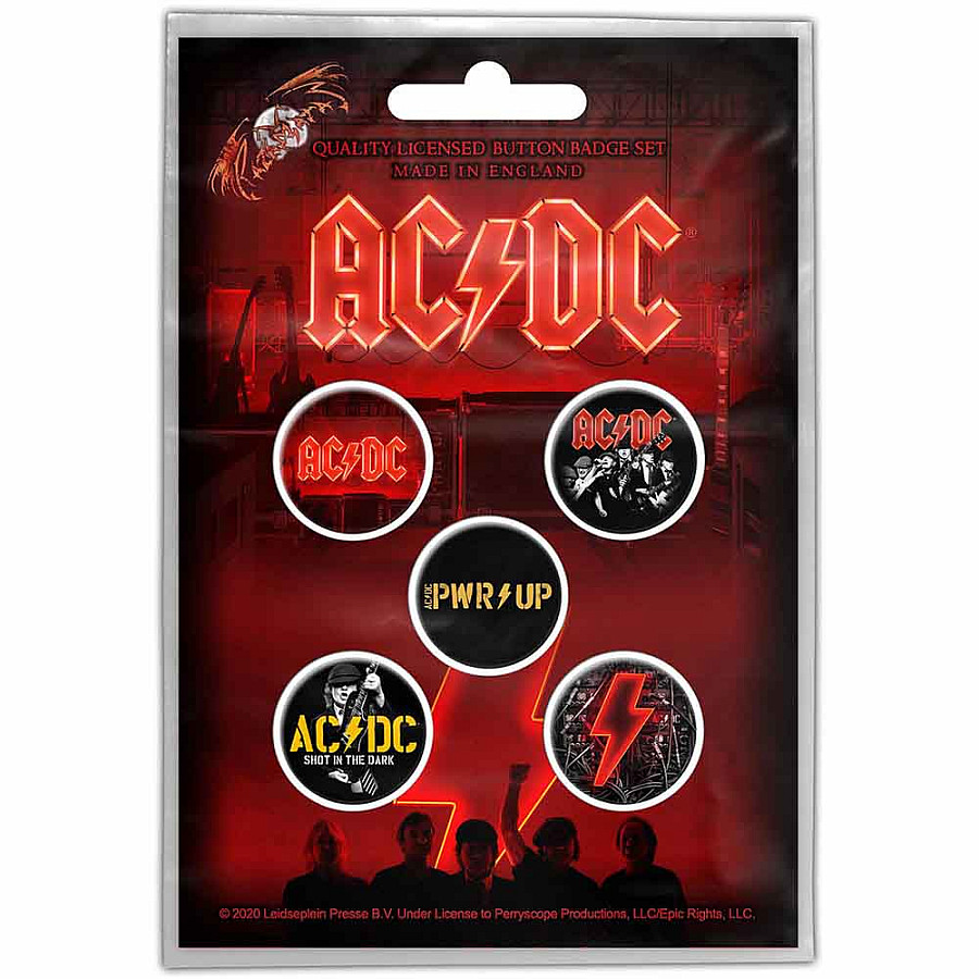 AC/DC set 5-ti placek průměr 25 mm, PWR-UP