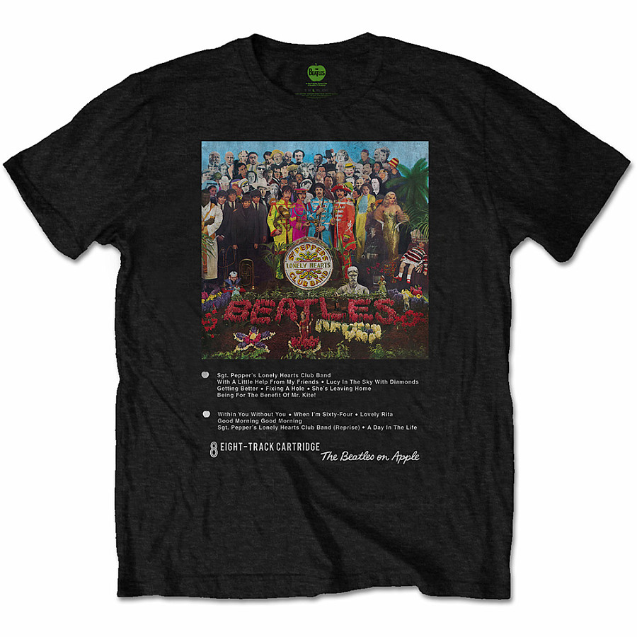 The Beatles tričko, Sgt Pepper 8 Track Black, pánské, velikost XL