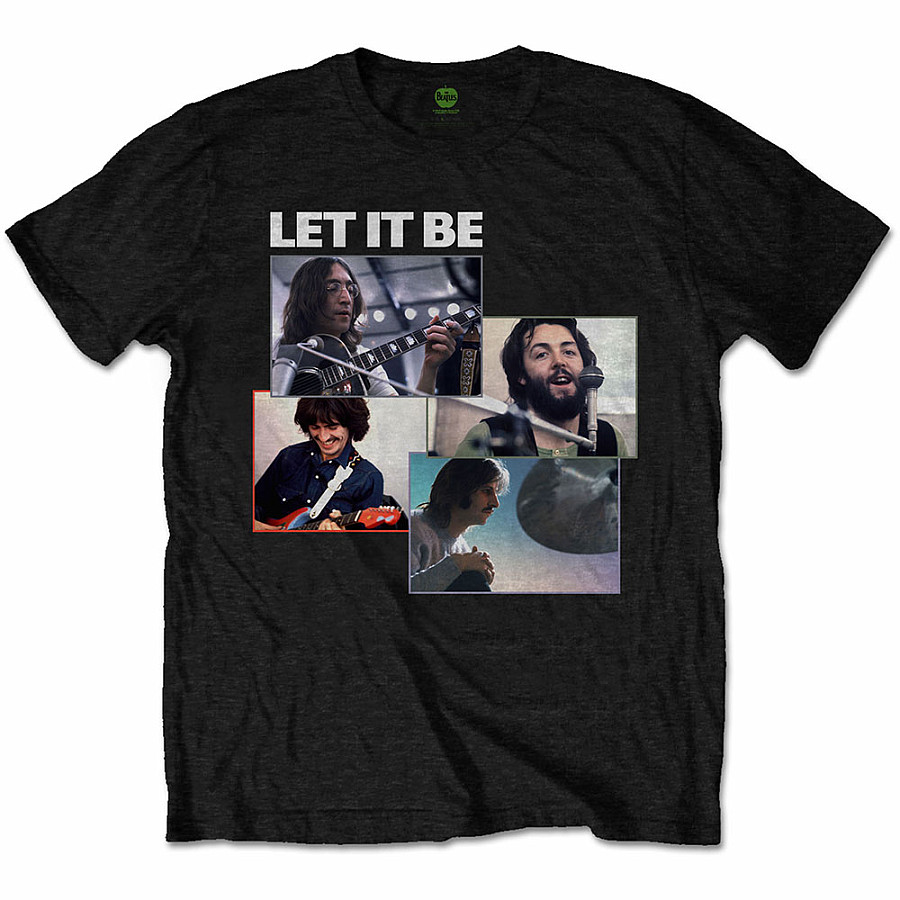 The Beatles tričko, Let It Be Recording Shots Black, pánské, velikost M
