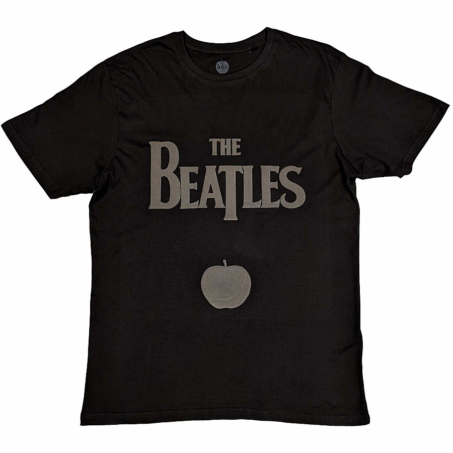 The Beatles tričko, Drop T Logo &amp; Apple Hi-Build Black, pánské, velikost XL