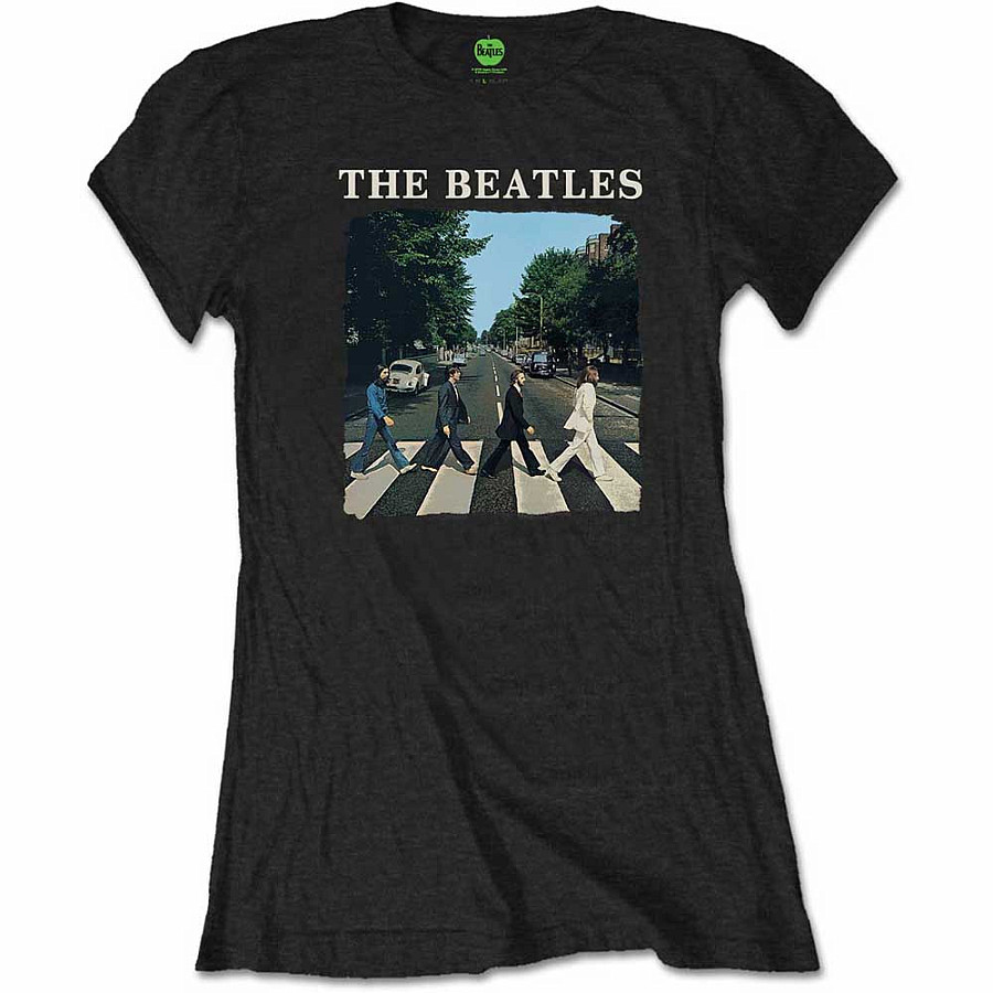 The Beatles tričko, Abbey Road &amp; Logo Girly Black, dámské, velikost M