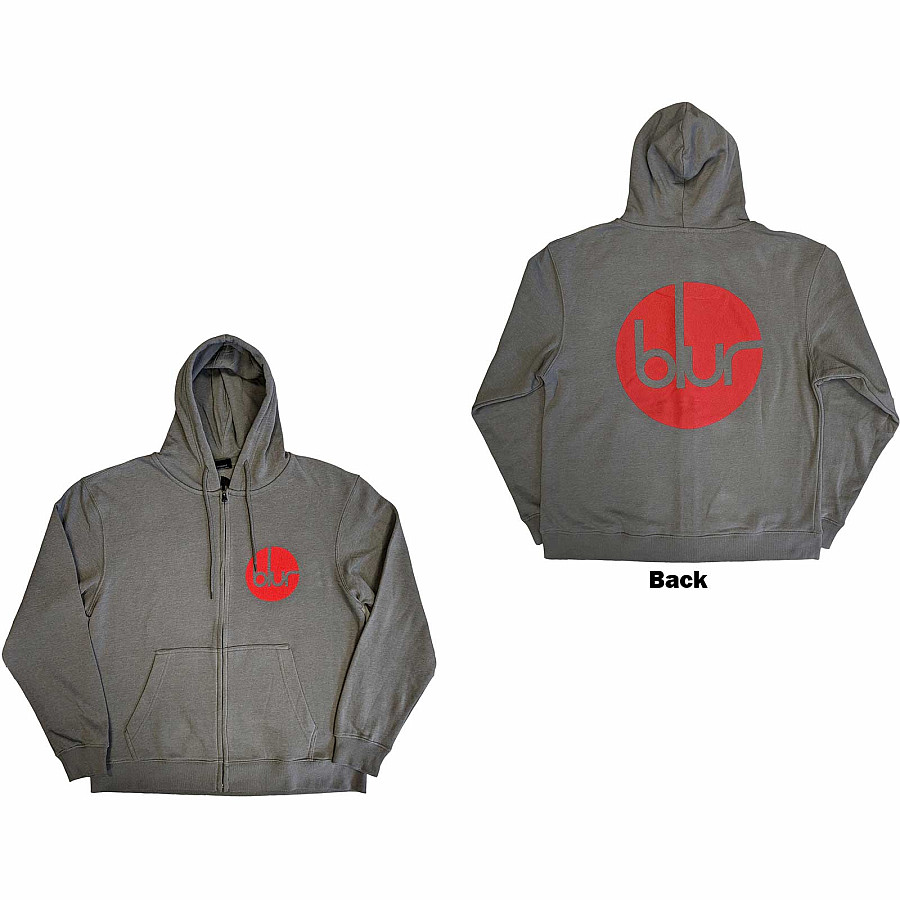 Blur mikina, Circle Logo Zipped BP Grey, pánská, velikost XXL