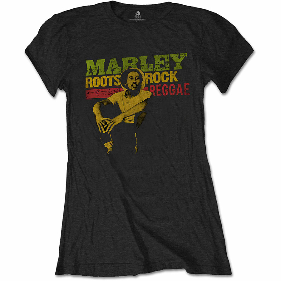 Bob Marley tričko, Roots, Rock, Reggae Black, dámské, velikost L