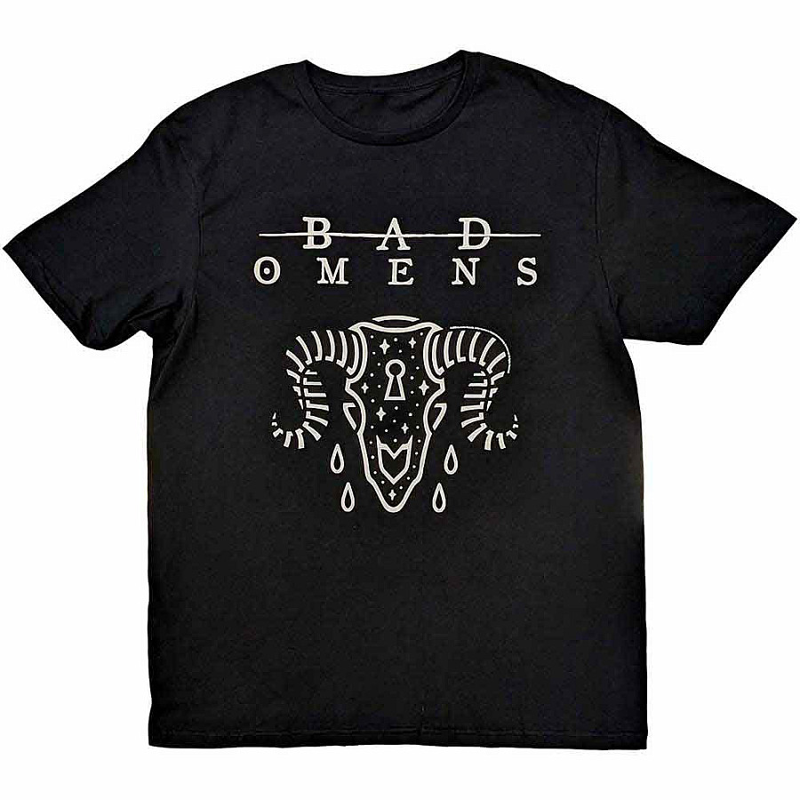 Bad Omens tričko, Ram Skull Black, pánské, velikost M