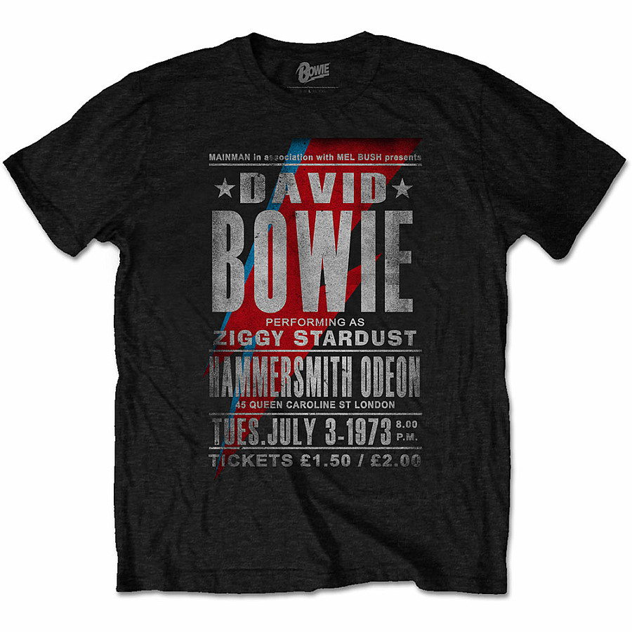 David Bowie tričko, Hammersmith Odeon, pánské, velikost S
