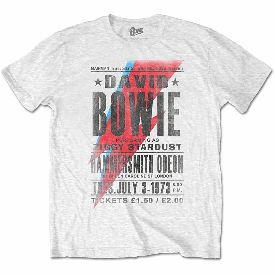 David Bowie tričko, Hammersmith Odeon White, pánské, velikost XL