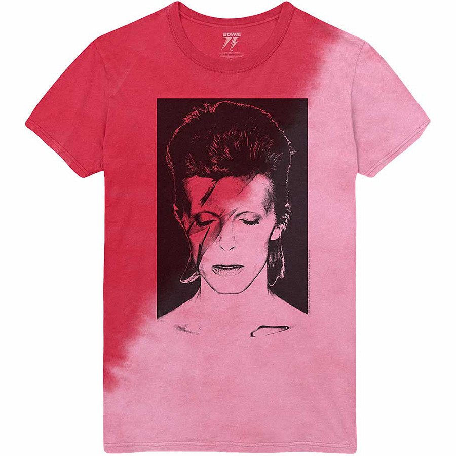 David Bowie tričko, Aladdin Sane Dye Wash Eco Red, pánské, velikost S