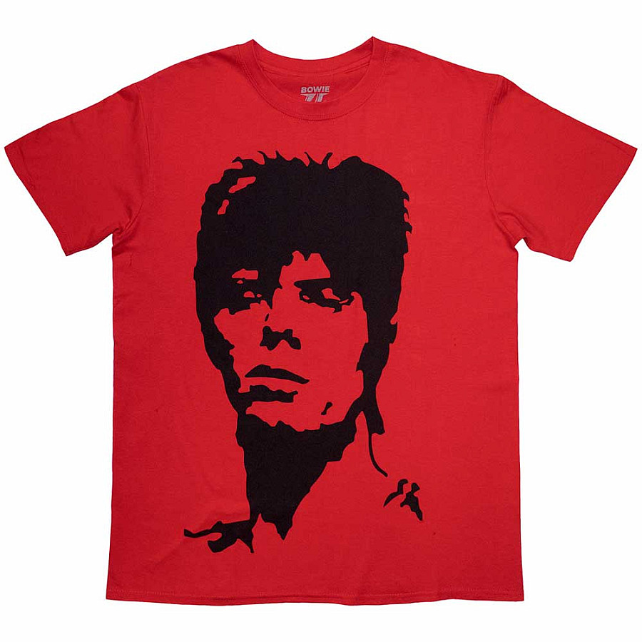 David Bowie tričko, 1973 Monochrome Red, pánské, velikost XXL