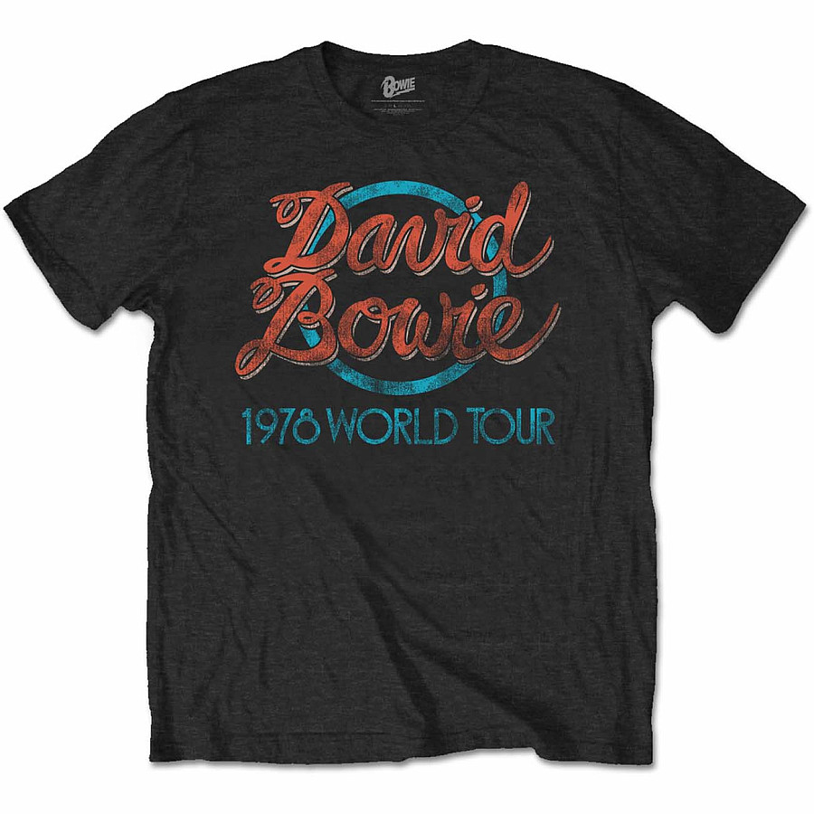 David Bowie tričko, 1978 World Tour, pánské, velikost XL