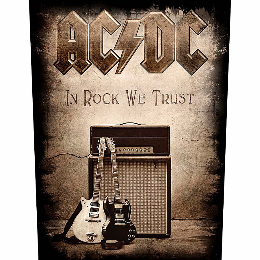 AC/DC nášivka na záda 30x27x36 cm, In Rock We Trust