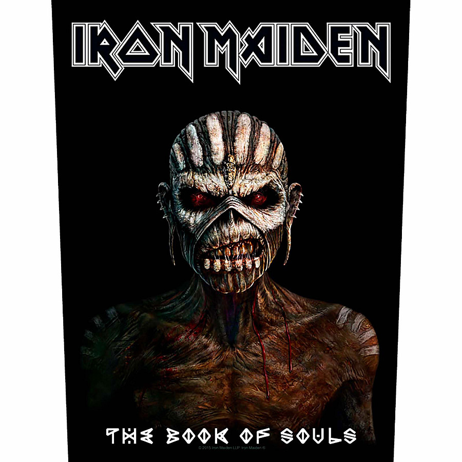 Iron Maiden nášivka na záda 30x27x36 cm, The Book Of Souls, unisex